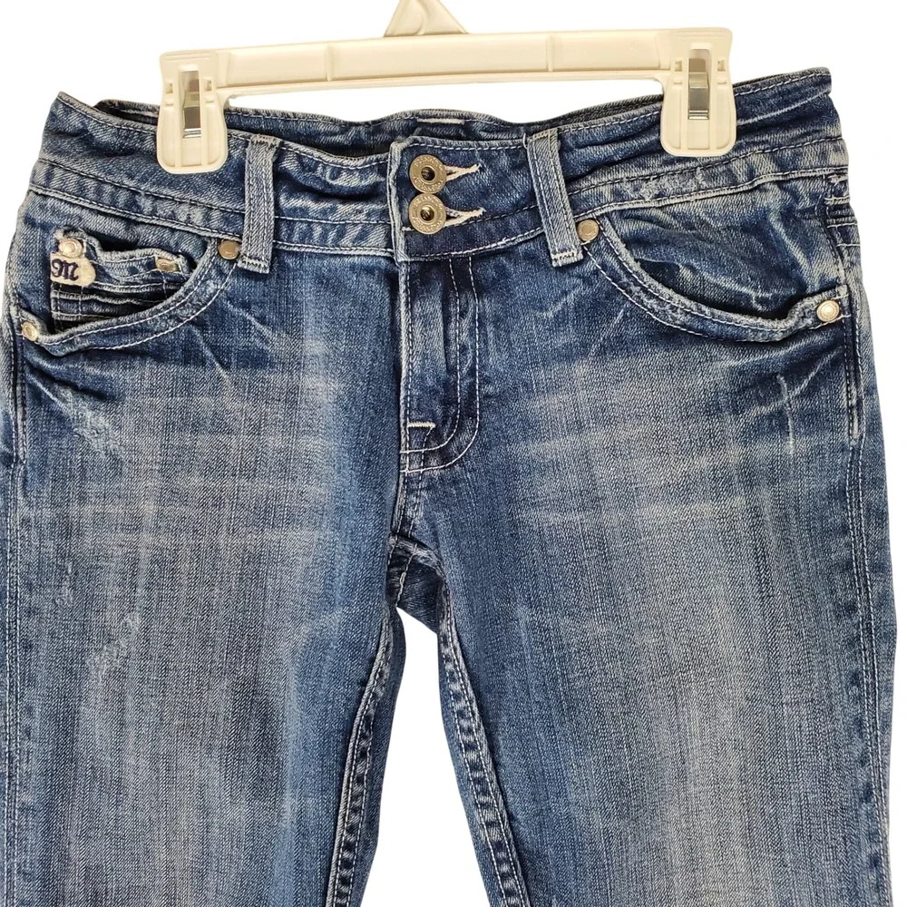 Miss Me Lakewood Straight Leg Jeans Medium Wash Blue JP4442 Size 27
